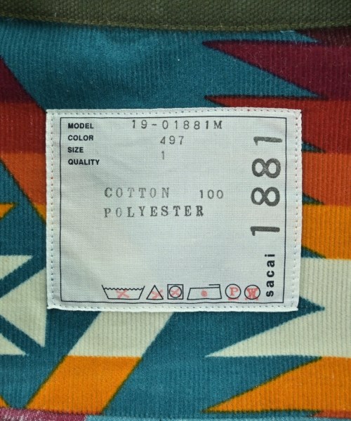 sacai（サカイ）カジュアルシャツ 青 サイズ:1(S位) メンズ/2200644251136