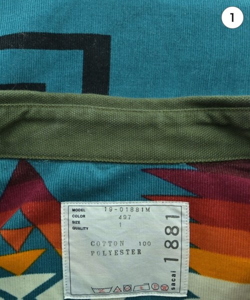 sacai（サカイ）カジュアルシャツ 青 サイズ:1(S位) メンズ/2200644251136