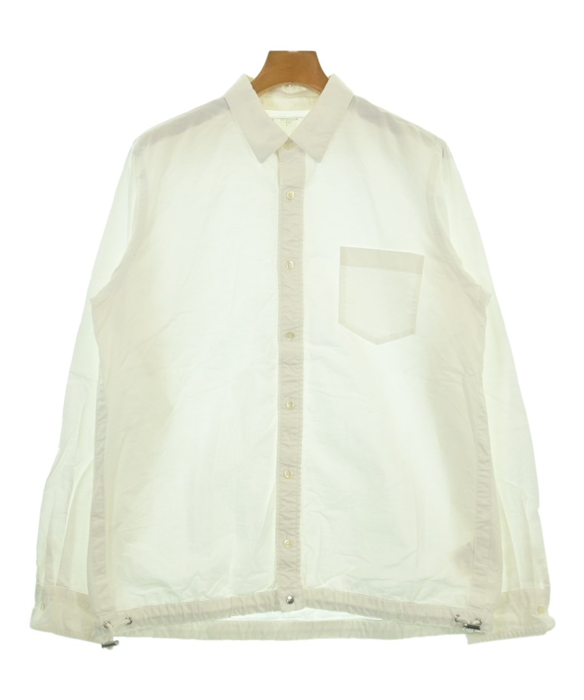 sacai コート コットン素材シャツ生地 サカイ sacai（サカイ）カジュアルシャツ 白 サイズ:4(XL位) メンズ