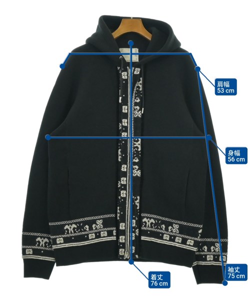sacai（サカイ）パーカー 黒 サイズ:3(L位) メンズ/2200622117034