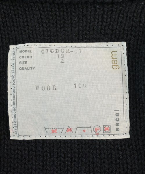 sacai（サカイ）カーディガン 黒 サイズ:2(M位) メンズ/2200622566016