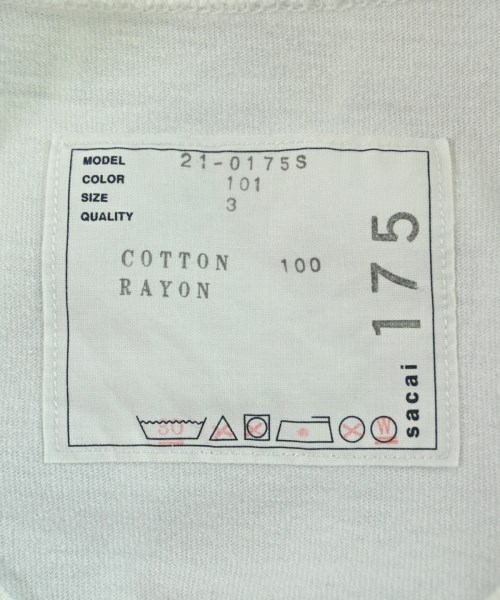 sacai（サカイ）Tシャツ・カットソー 白 サイズ:3(L位) メンズ/2200616372036
