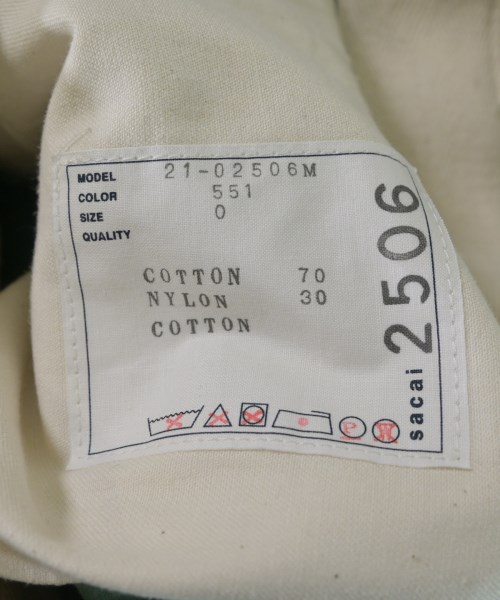 sacai（サカイ）ショートパンツ 緑 サイズ:0(XS位) メンズ/2200623160015