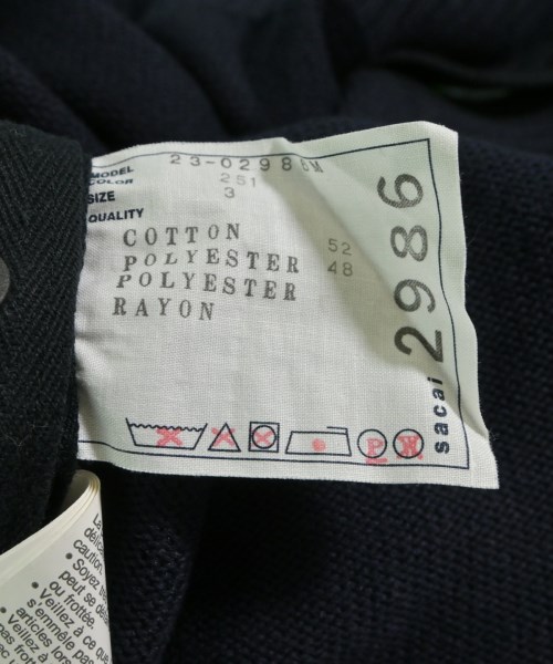 sacai（サカイ）ニット・セーター 紺 サイズ:3(L位) メンズ/2200624449010