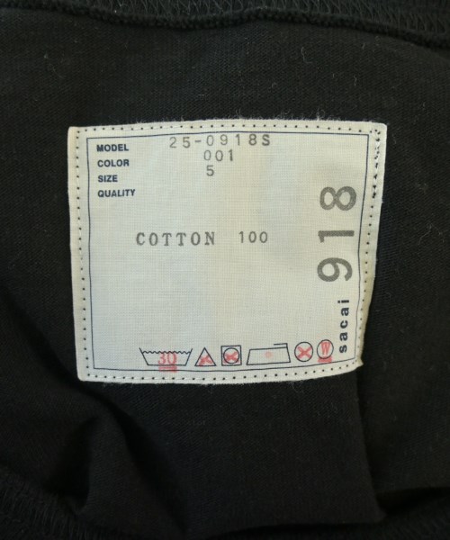 sacai（サカイ）Tシャツ・カットソー 黒 サイズ:5(XXL位) メンズ/2200618360109
