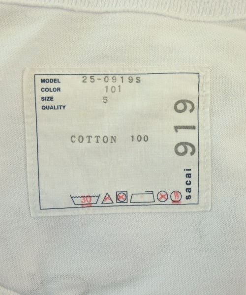 sacai（サカイ）Tシャツ・カットソー 白 サイズ:5(XXL位) メンズ/2200618360154
