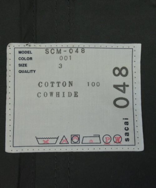 sacai（サカイ）モッズコート 黒 サイズ:3(L位) メンズ/2200628315076