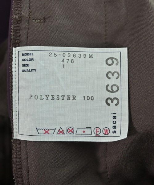 sacai（サカイ）スラックス 紫 サイズ:1(S位) メンズ/2200629398030