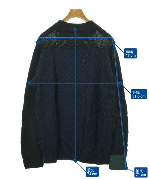 sacai（サカイ）ニット・セーター 紺 サイズ:2(M位) メンズ/2200629883031