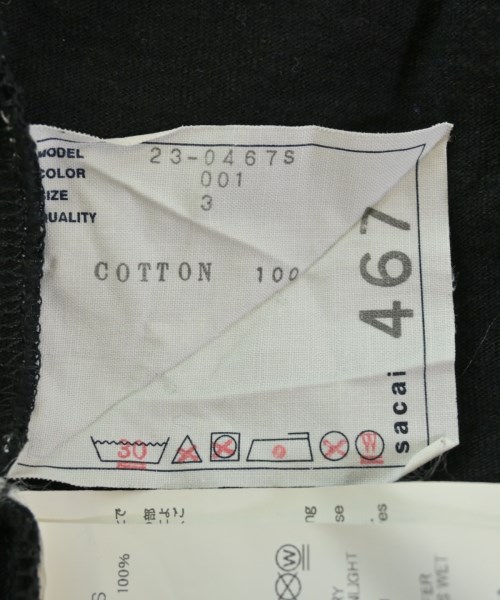 sacai（サカイ）Tシャツ・カットソー 黒 サイズ:3(L位) メンズ/2200626521189