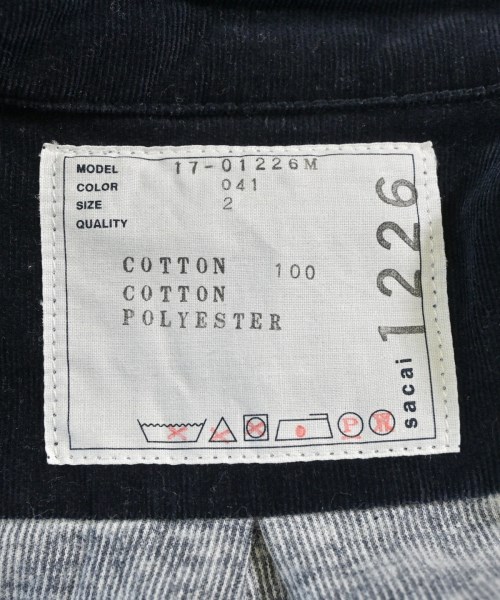 sacai（サカイ）カジュアルシャツ 紺 サイズ:2(M位) メンズ/2200631293057