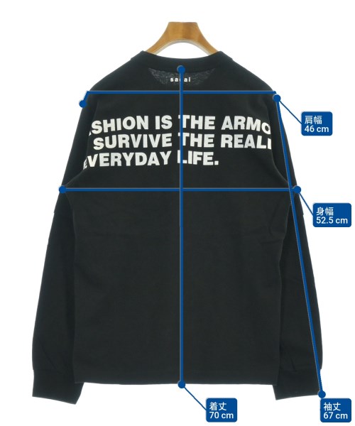 sacai（サカイ）Tシャツ・カットソー 黒 サイズ:3(L位) メンズ/2200631856061
