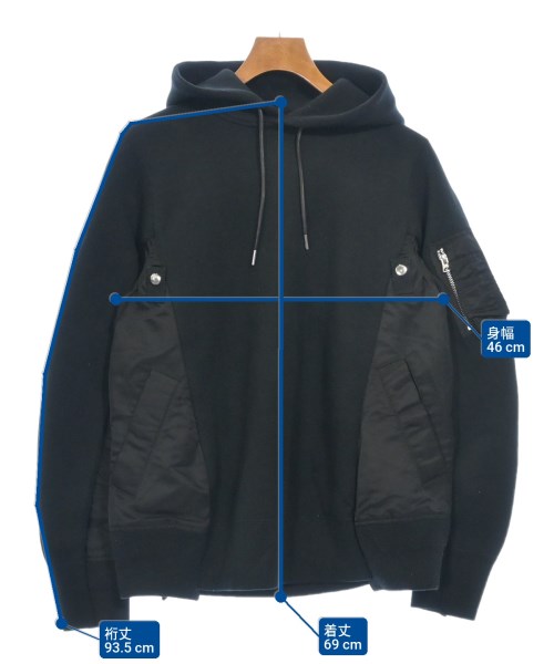 sacai（サカイ）スウェット 黒 サイズ:1(S位) メンズ/2200621831061