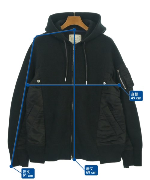sacai（サカイ）パーカー 黒 サイズ:1(S位) メンズ/2200621831078