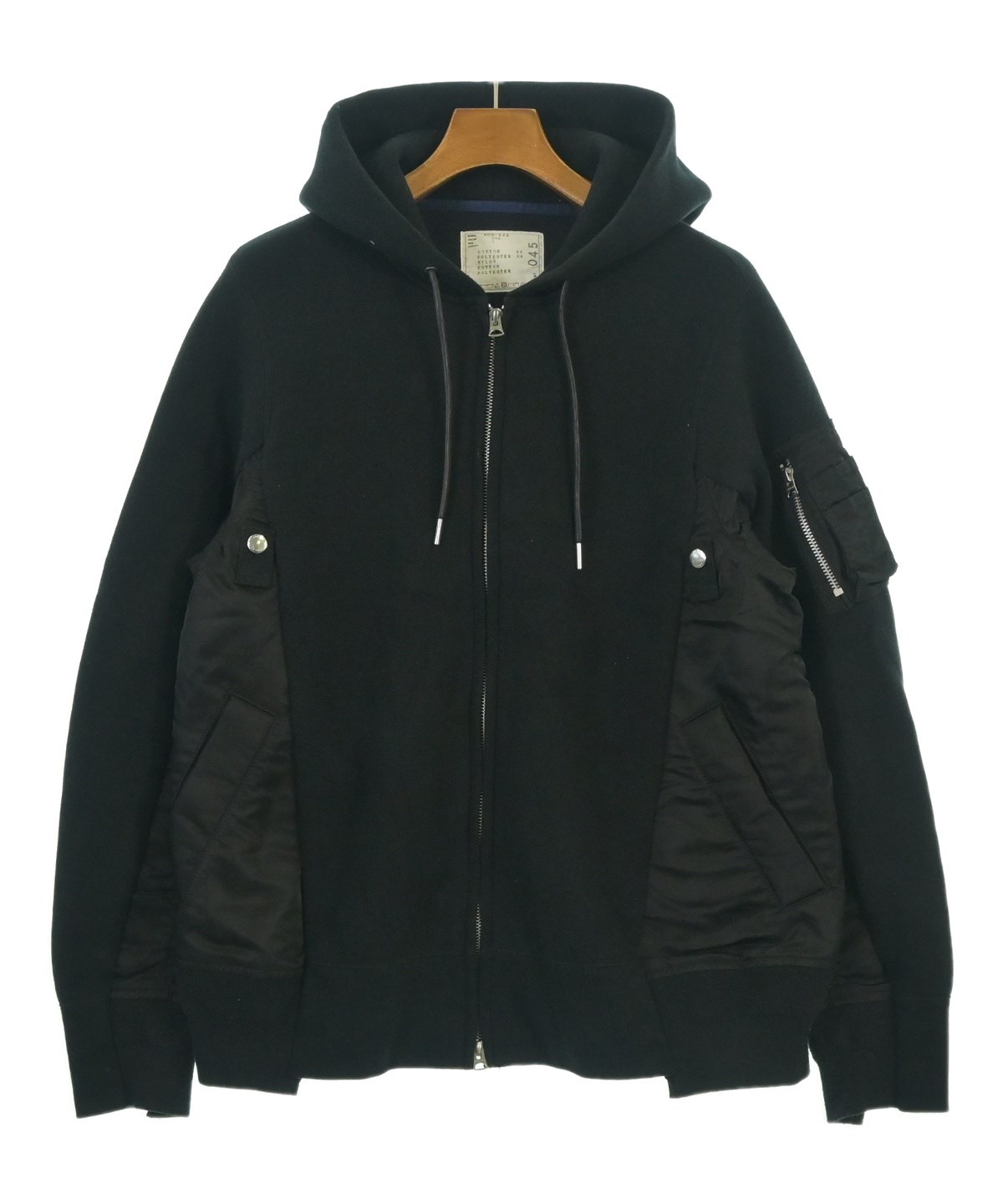 sacaiパーカー　サイズ1 sacai（サカイ）パーカー 黒 サイズ:1(S位) メンズ/2200621831078