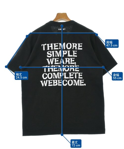 sacai（サカイ）Tシャツ・カットソー 黒 サイズ:4(XL位) メンズ/2200611490056