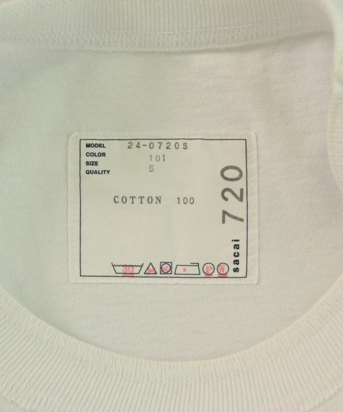 sacai（サカイ）Tシャツ・カットソー 白 サイズ:5(XXL位) メンズ/2200612052062