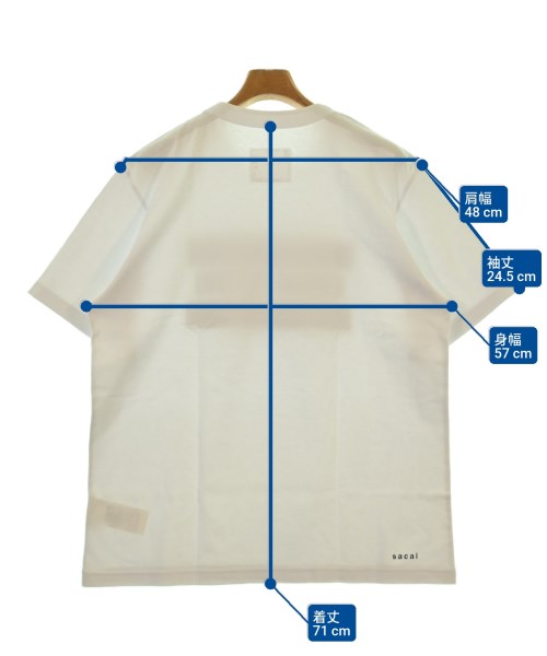 sacai（サカイ）Tシャツ・カットソー 白 サイズ:5(XXL位) メンズ/2200612052062