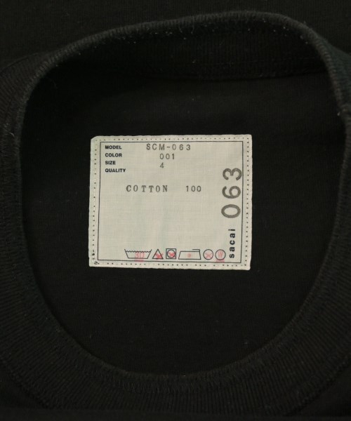 sacai（サカイ）Tシャツ・カットソー 黒 サイズ:4(XL位) メンズ/2200612131040