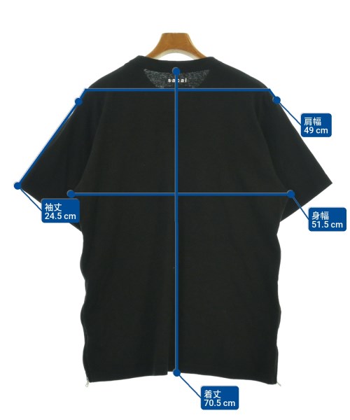 sacai（サカイ）Tシャツ・カットソー 黒 サイズ:4(XL位) メンズ/2200612131040