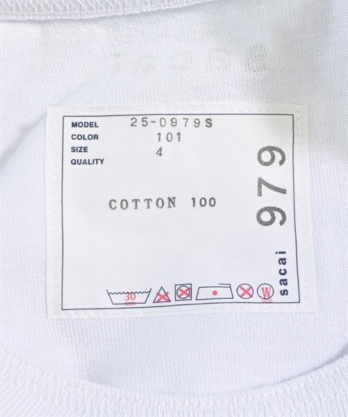 sacai（サカイ）Tシャツ・カットソー 白 サイズ:4(XL位) メンズ/2200612285026