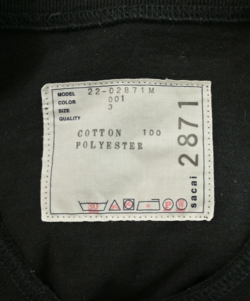 sacai（サカイ）Tシャツ・カットソー 黒 サイズ:3(L位) メンズ/2200613233026