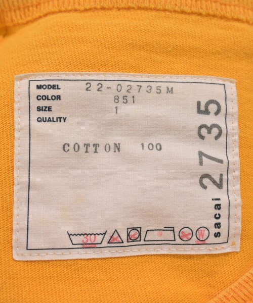 sacai（サカイ）Tシャツ・カットソー オレンジ サイズ:1(S位) メンズ/2200615149011