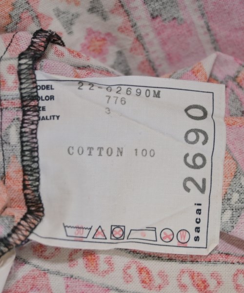 sacai（サカイ）カジュアルシャツ ピンク サイズ:3(L位) メンズ/2200618223053