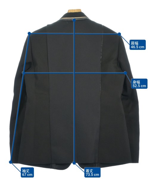 sacai（サカイ）テーラードジャケット 黒 サイズ:2(M位) メンズ/2200619022013