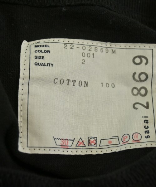 sacai（サカイ）Tシャツ・カットソー 黒 サイズ:2(M位) メンズ/2200621338041
