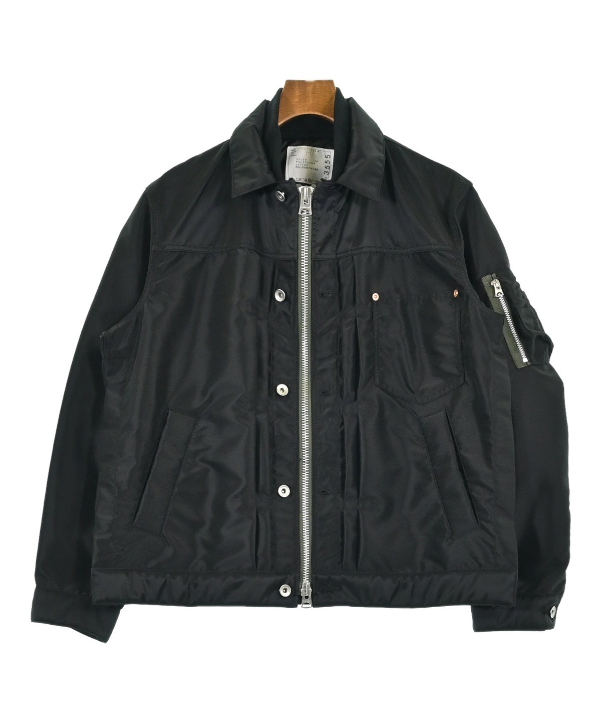 Sacai: フード付き羽織　黒色　サイズ1 sacai＞オーバーサイズ フード ベスト