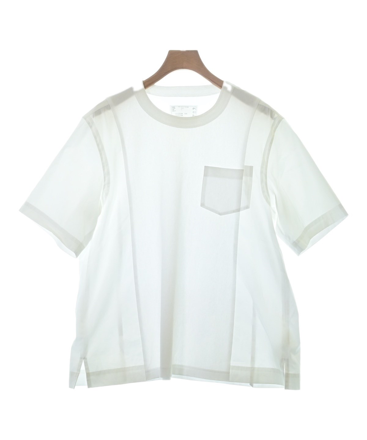 sacai サカイ Tシャツ・カットソー 1(S位) 白 【古着】【中古】 sacai（サカイ）Tシャツ・カットソー 白 サイズ:1(S位) メンズ