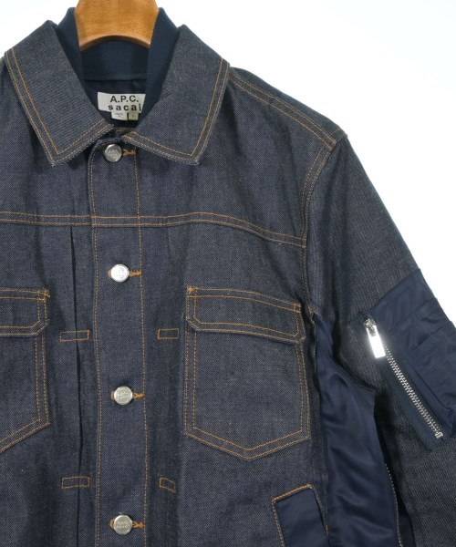 SACAI × A.P.C. デニムジャケット　インディゴ×ネイビー　希少XXS SACAI × A.P.C. デニムジャケットインディゴ×ネイビー希少XXS