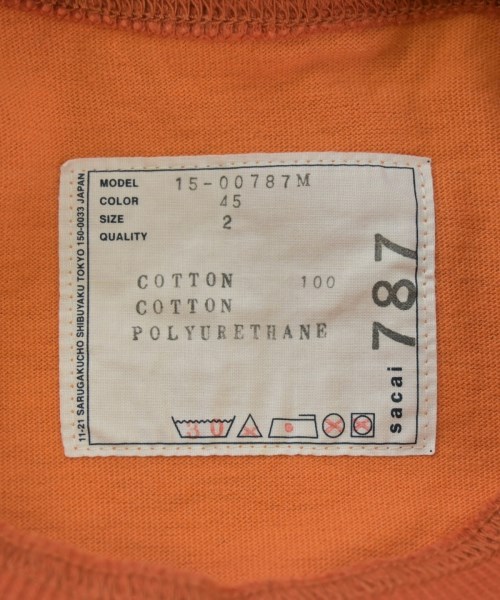 sacai（サカイ）Tシャツ・カットソー オレンジ サイズ:2(M位) メンズ/2200566273124