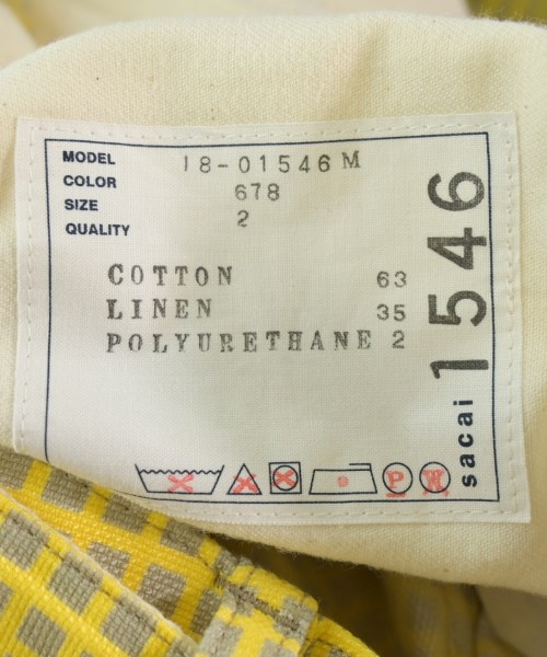 sacai（サカイ）ショートパンツ 黄 サイズ:2(M位) メンズ/2200571548088