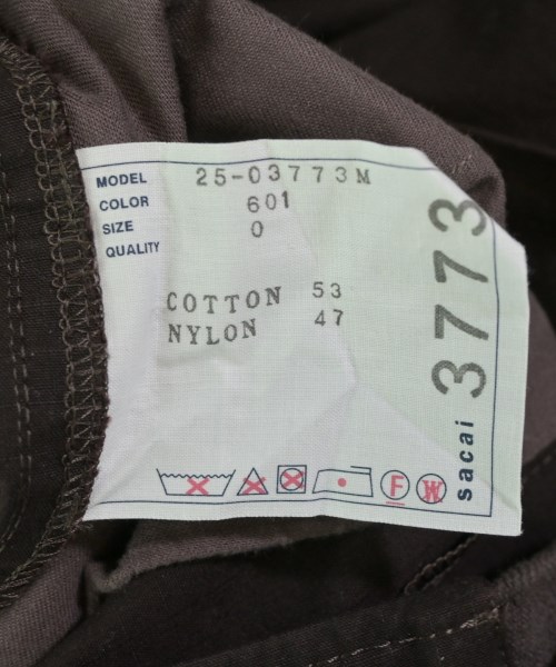sacai（サカイ）カーゴパンツ 茶 サイズ:0(XS位) メンズ/2200672577048
