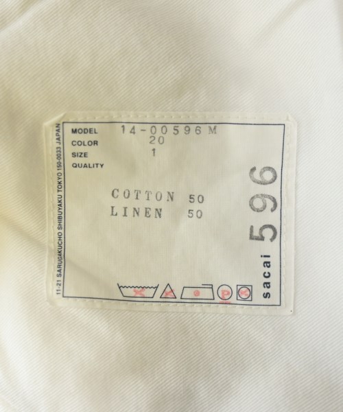 sacai（サカイ）チノパン ベージュ サイズ:1(S位) メンズ/2200670387076