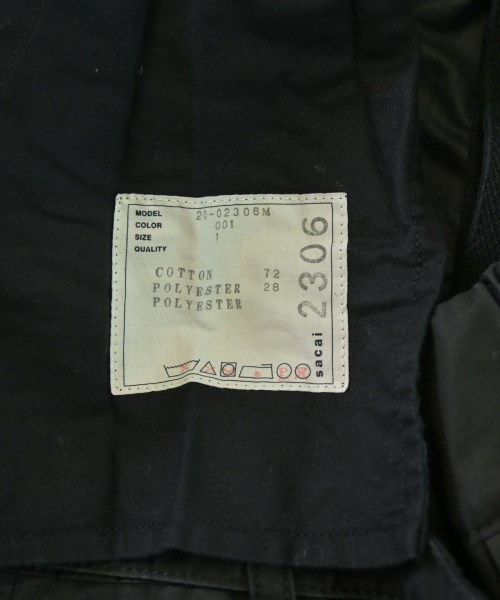 sacai（サカイ）ショートパンツ 黒 サイズ:1(S位) メンズ/2200673507075