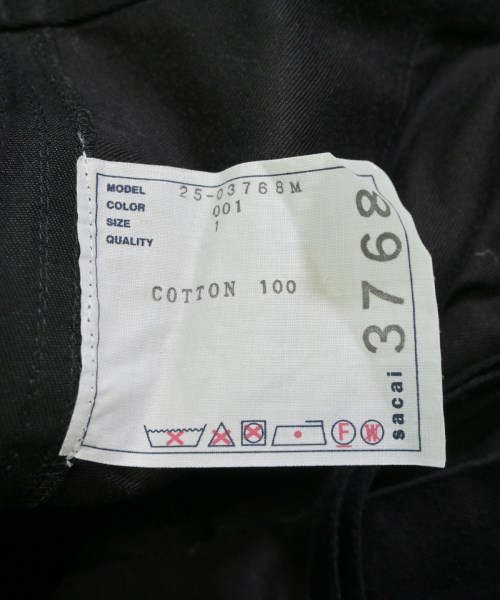sacai（サカイ）カーゴパンツ 黒 サイズ:1(S位) メンズ/2200673868022