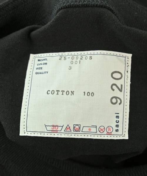 sacai（サカイ）Tシャツ・カットソー 黒 サイズ:3(L位) メンズ/2200675202022