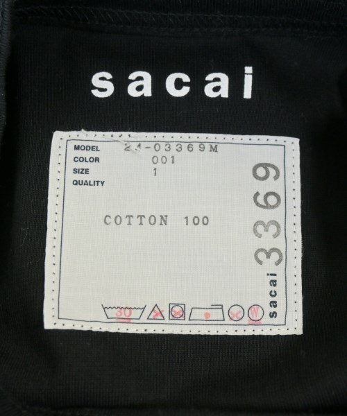 sacai（サカイ）Tシャツ・カットソー 黒 サイズ:1(S位) メンズ/2200676177053