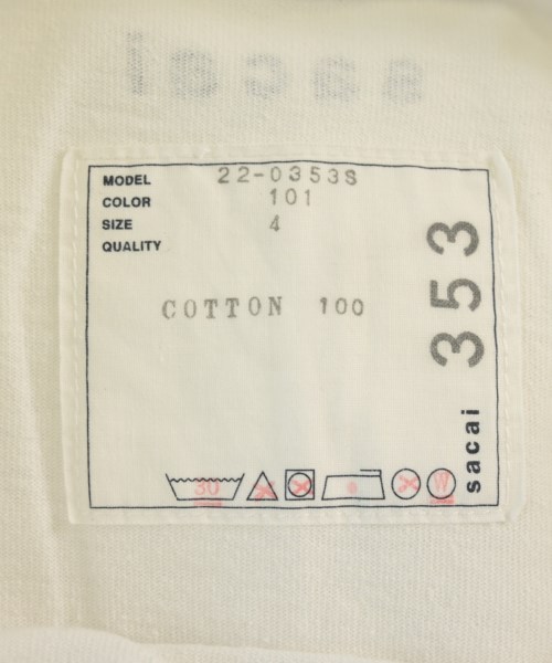 sacai（サカイ）Tシャツ・カットソー 白 サイズ:4(XL位) メンズ/2200677136073