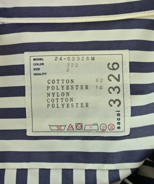 sacai（サカイ）カジュアルシャツ 紺 サイズ:2(M位) メンズ/2200677931067