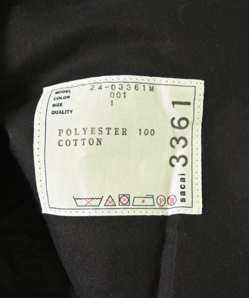 sacai（サカイ）ショートパンツ 黒 サイズ:1(S位) メンズ/2200678017081