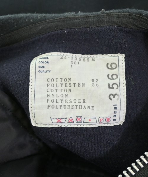 sacai（サカイ）パーカー 黒 サイズ:1(S位) メンズ/2200679529071