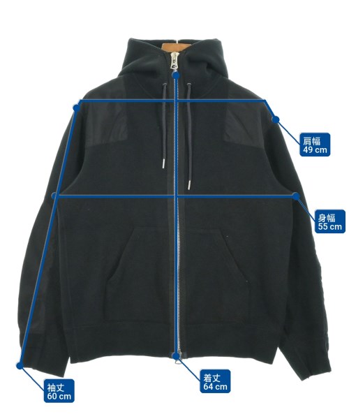 sacai（サカイ）パーカー 黒 サイズ:1(S位) メンズ/2200679529071