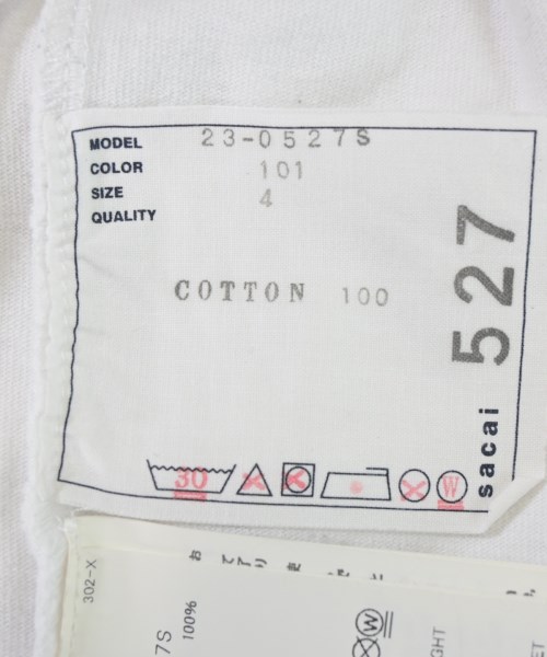 sacai（サカイ）Tシャツ・カットソー 白 サイズ:4(XL位) メンズ/2200679818106