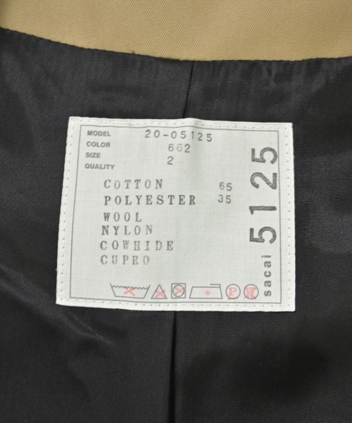 sacai（サカイ）トレンチコート ベージュ サイズ:2(M位) レディース/2200680478016