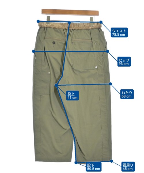sacai（サカイ）クロップドパンツ カーキ サイズ:1(S位) メンズ/2200677533063