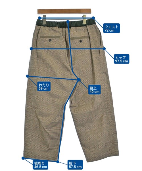 sacai（サカイ）クロップドパンツ ベージュ サイズ:1(S位) メンズ/2200677533087